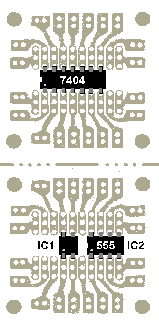 555 and detector chip placement