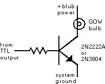 Transistor driver circuit for GOW bulb