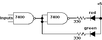 Basic circuit to drive a 2-color LED color light signal