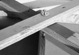 Plywood cross-supports are used.