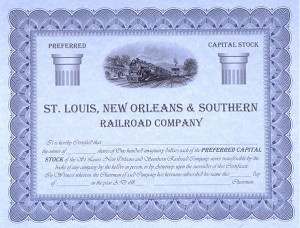 Saint Louis Southern Stock Certificate