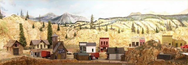 Panoramic view of the town of Richville (under construction) on the new C&RM railroad.