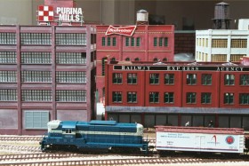 REA Freight House on the Missouri History Museum Model Railroad Layout.