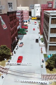 City street scene on the Missouri History Museum layout.