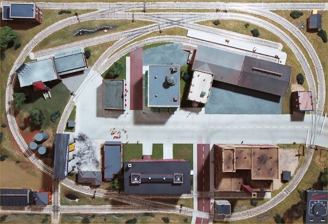 Overhead view showing the location of the major structures.