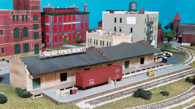 HO Scale Model Buildings on the Gateway Central IX Railroad Layout