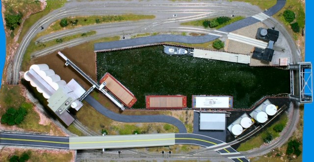 This is the overhead view of the layout as built showing the track plan.