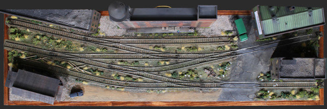 Overhead View of the Gateway Central XV HO Scale Switching Model Railroad