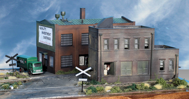 Buildings on the Right Side of the Gateway Central XV HO Scale Switching Model Railroad