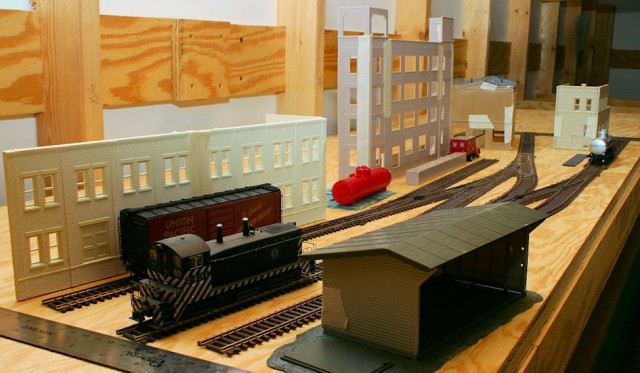 Planning Photo of the Left Side of the Gateway Central XV HO Scale Switching Model Railroad