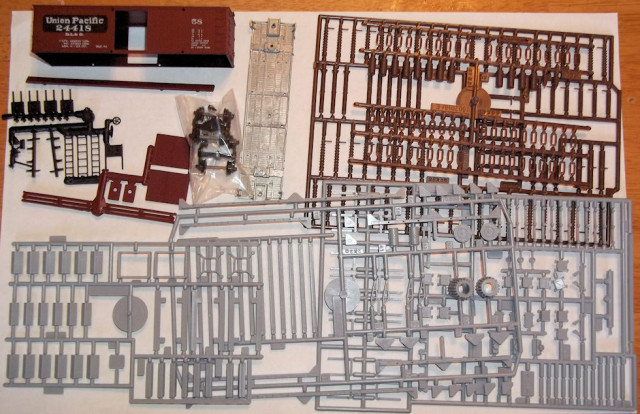 The parts from the two kits.