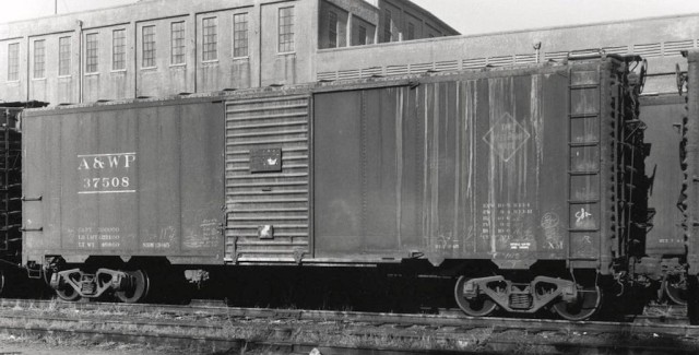 Atlanta and West Point Railroad 37508 at Roseville, California, October 24, 1954. Bob’s Photo.