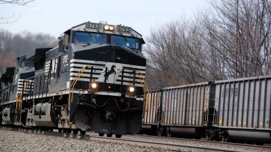 And charging up the mountain is an NS-led stack train.