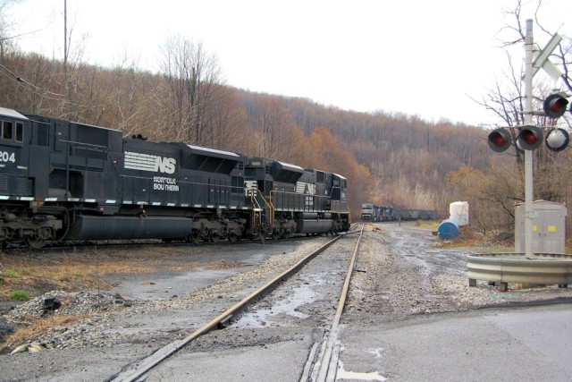 The coal load out facility at Portage was busy one day.