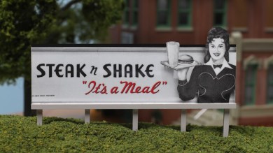 Completed Steak 'n Shake Model Railroad Billboard