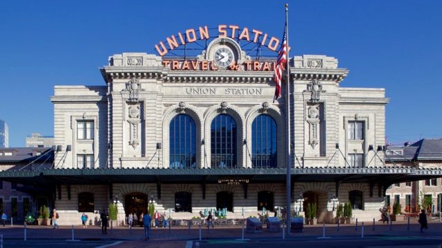 Denver’s Union Station, opened in 1914 and following a $54 million two-year renovation in 2012-14, retained its iconic front.