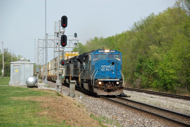 Taken at Attica, Indiana, my hometown. This is now Norfolk Southern rails, formerly the Wabash between Detroit and St. Louis.