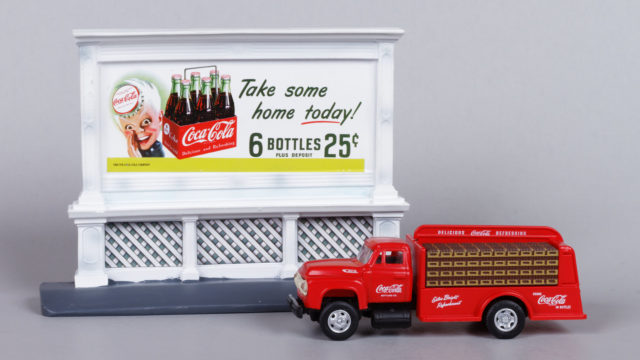 Mini Metals Coca-Cola Delivery Truck and Billboard Set