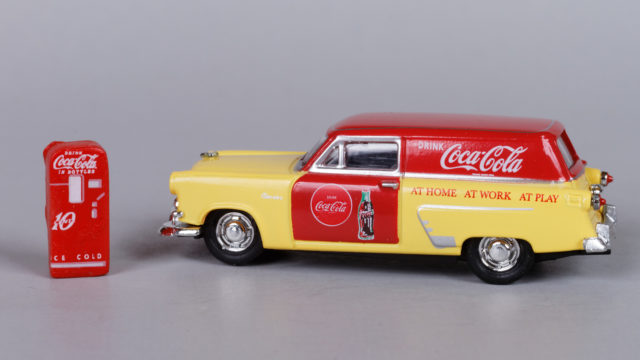 Mini Metals 1953 Ford Coca-Cola delivery sedan with a vending machine.